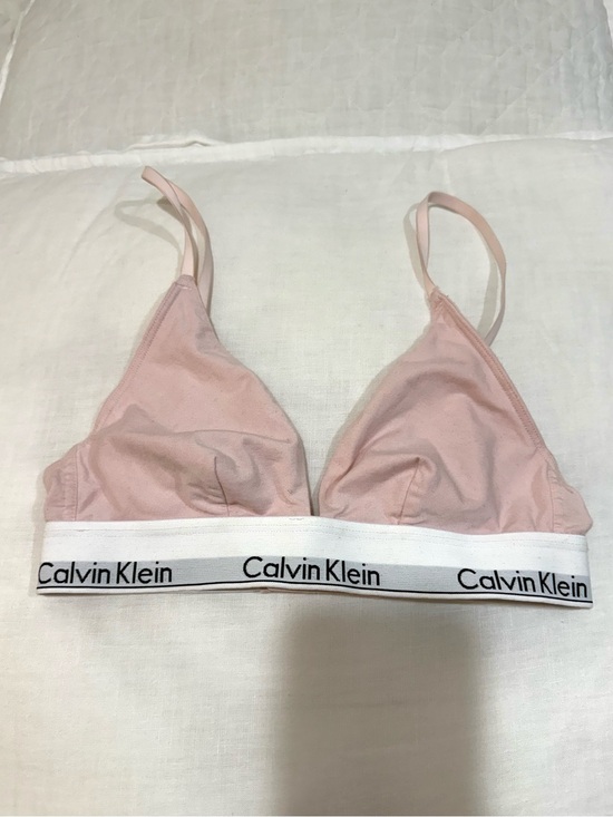 Calvin Klein Other - Calvin Klein Pale Pink Triangle Bralette with White Logo Band